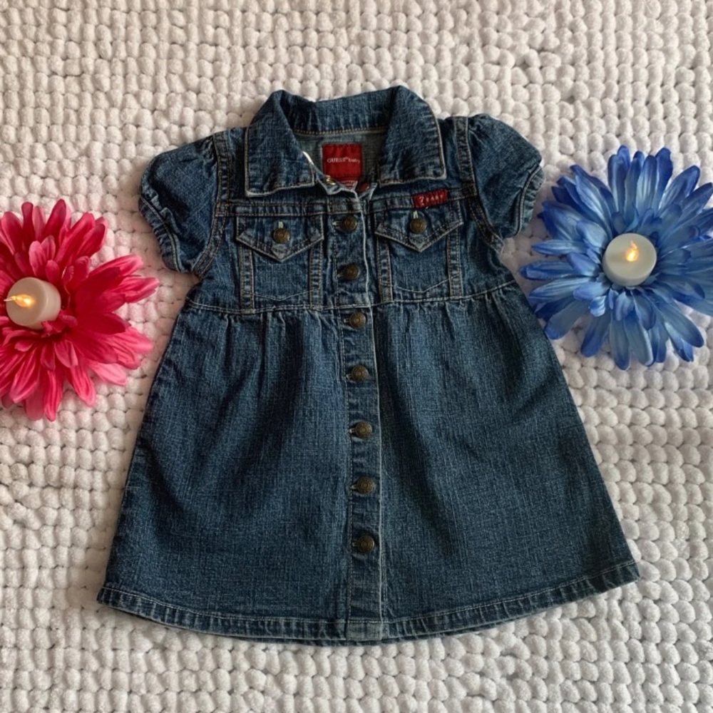 Denim guess babydoll guess baby dress 12M